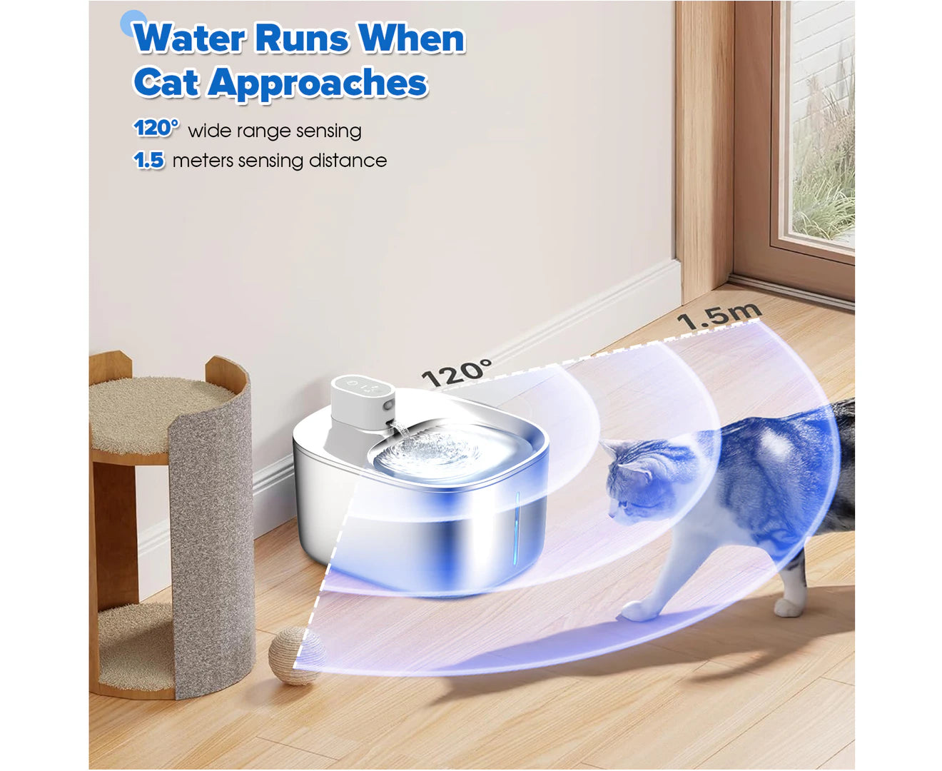 Apetdola - 4L Wireless Cat Fountain