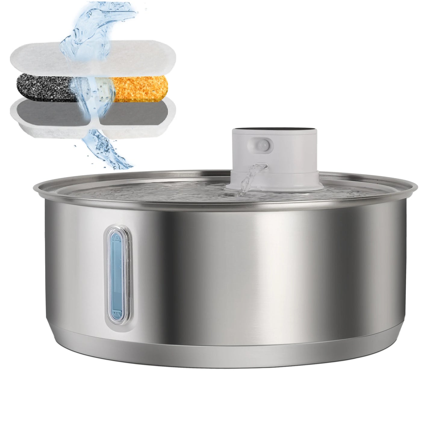 8L Wireless Stainless Steel Cat & Dog Water Fountain