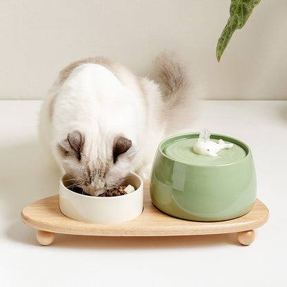 1.3L Cute Ceramic Whale Cat Water Fountain USB
