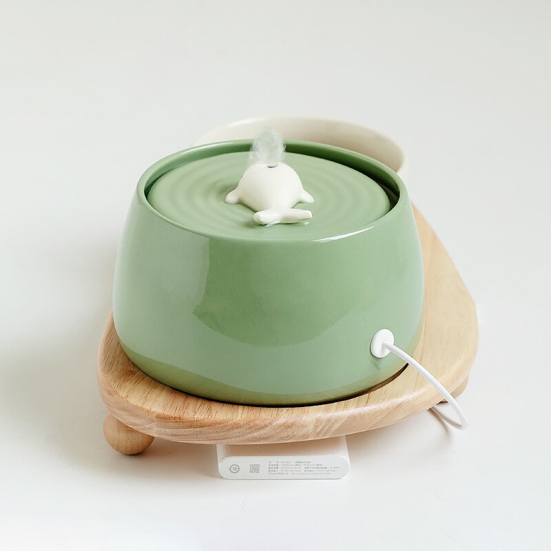 1.3L Cute Ceramic Whale Cat Water Fountain USB