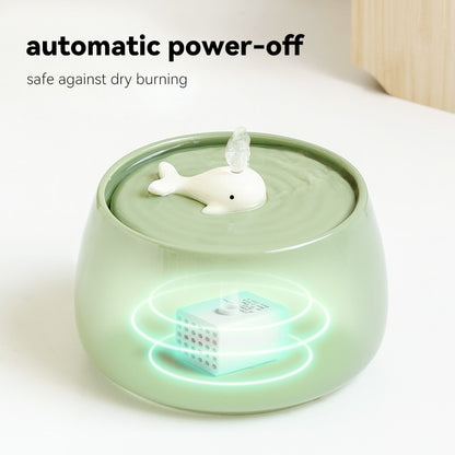 1.3L Cute Ceramic Whale Cat Water Fountain USB