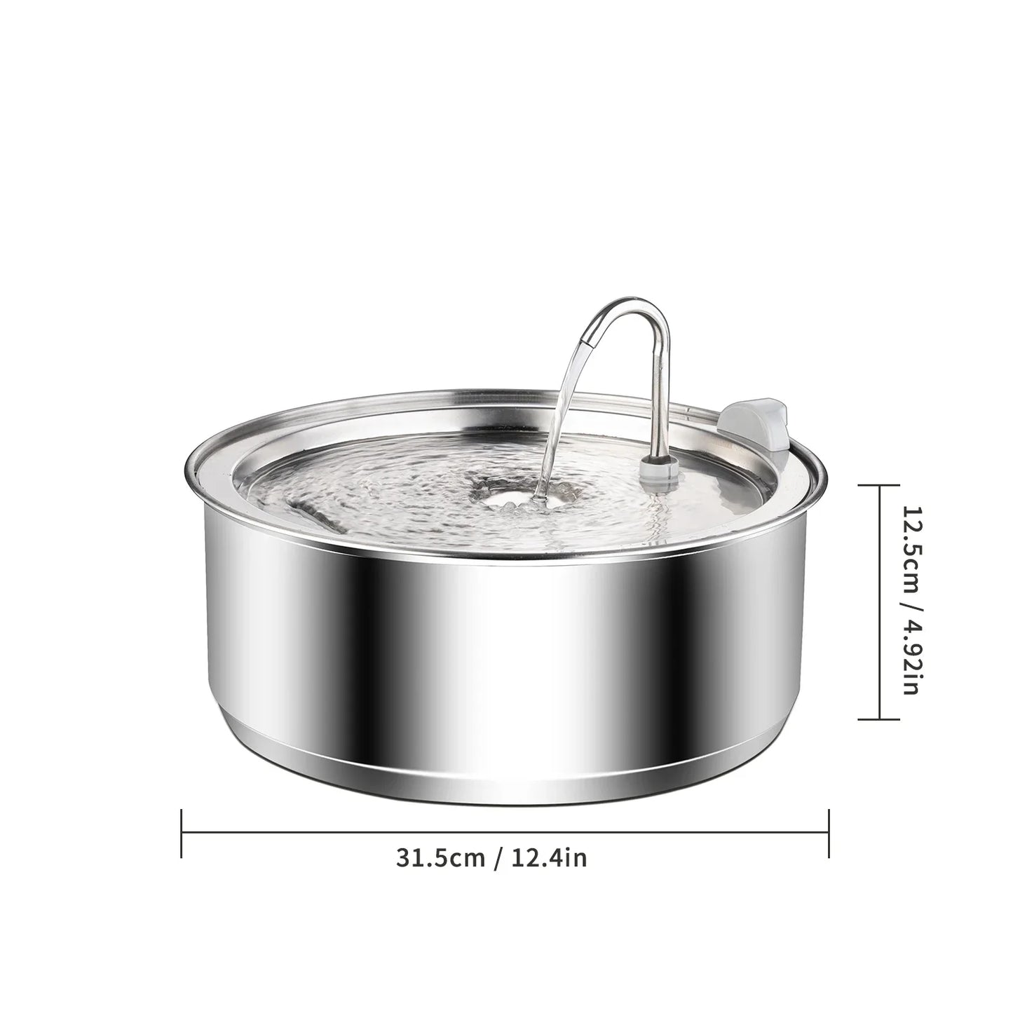 8L Stainless Steel Cat/Dog Water Fountain