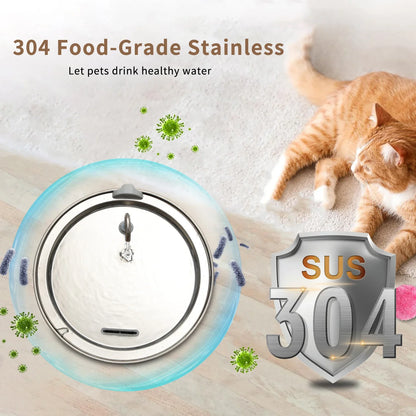 8L Stainless Steel Cat/Dog Water Fountain