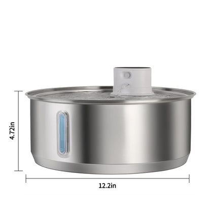 8L Wireless Stainless Steel Cat & Dog Water Fountain