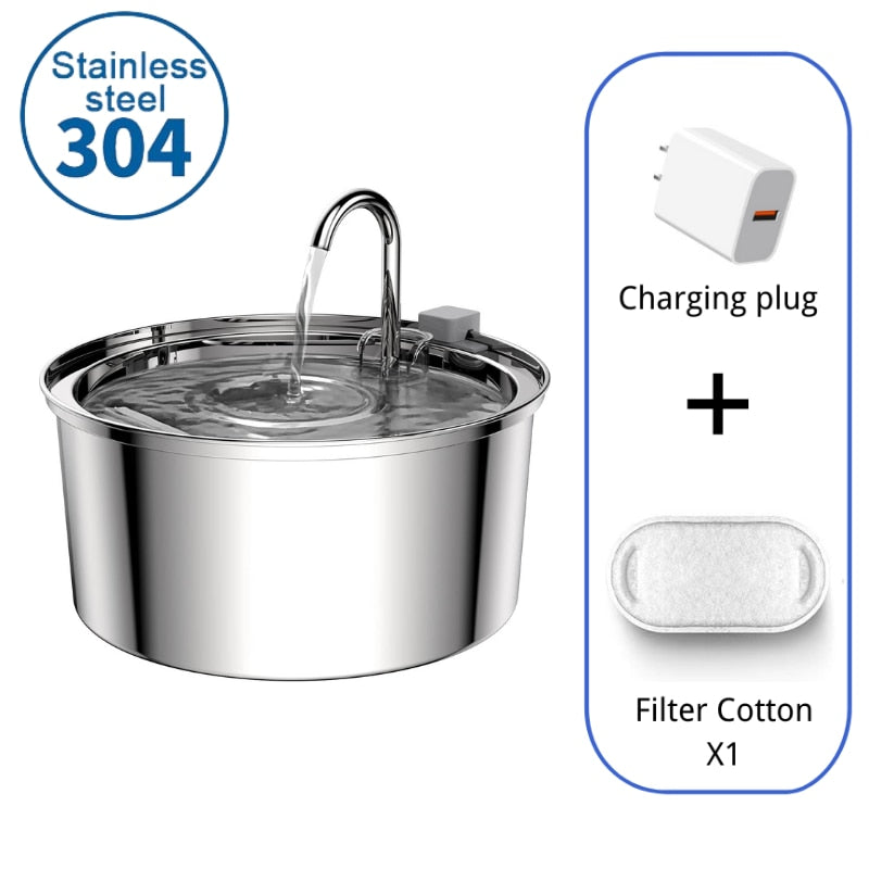 3.2L Stainless Steel Cat Water Fountain Automatic Drinker