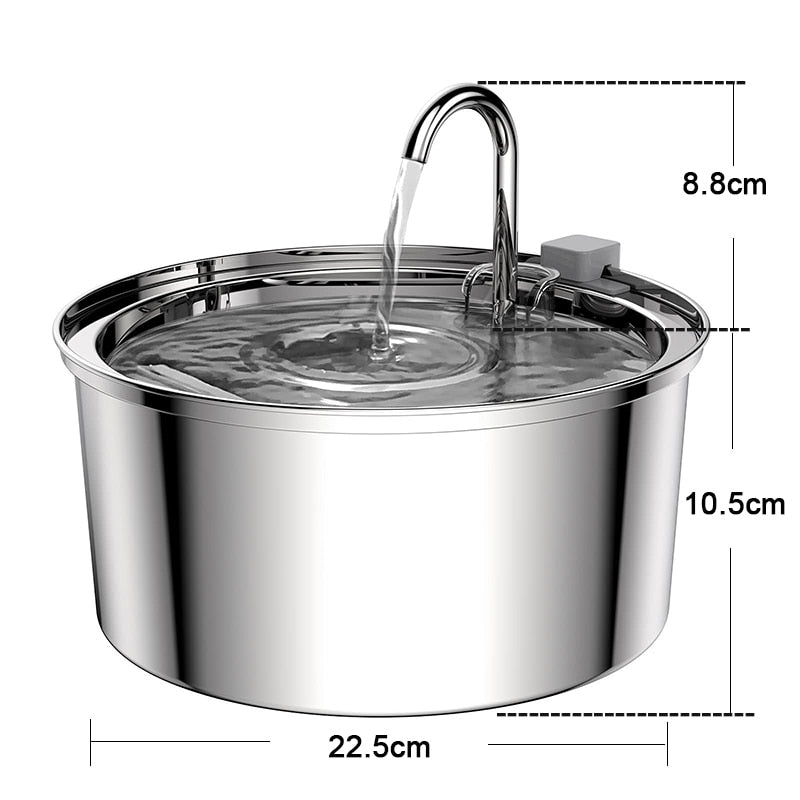 3.2L Stainless Steel Cat Water Fountain Automatic Drinker